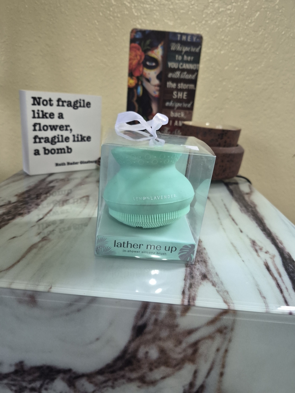 Mint Silicone Lathering Brush